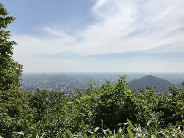 あれは円山かな？大通公園も見える