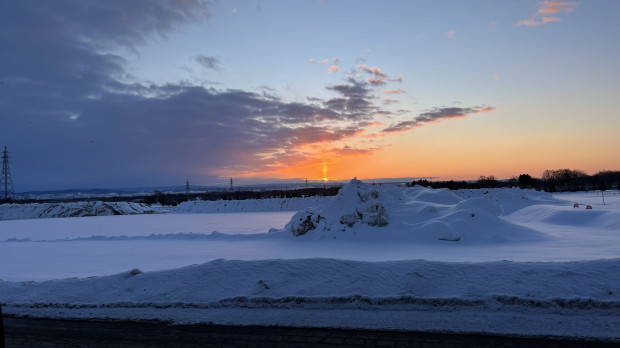 スノーシューを取りに戻る途中
